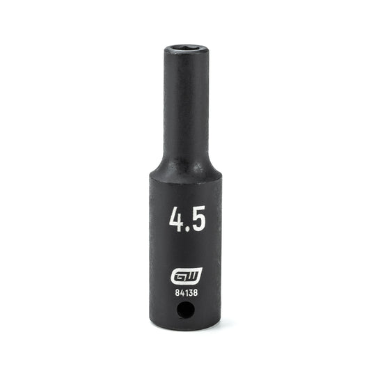 Gearwrench 84138 1/4" Drive 6 Point Deep Impact Metric Socket 4.5mm