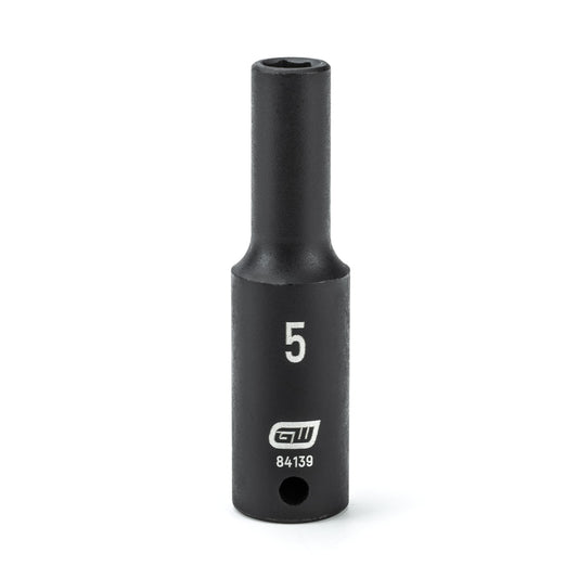 Gearwrench 84139 1/4" Drive 6 Point Deep Impact Metric Socket 5mm