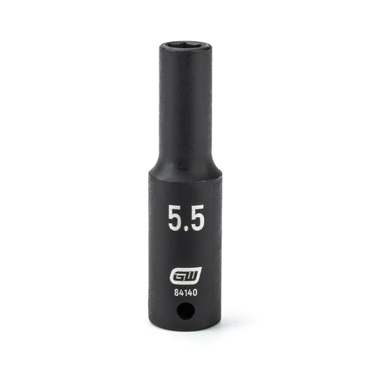 Gearwrench 84140 1/4" Drive 6 Point Deep Impact Metric Socket 5.5mm
