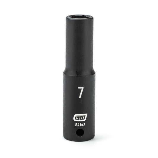 Gearwrench 84142 1/4" Drive 6 Point Deep Impact Metric Socket 7mm