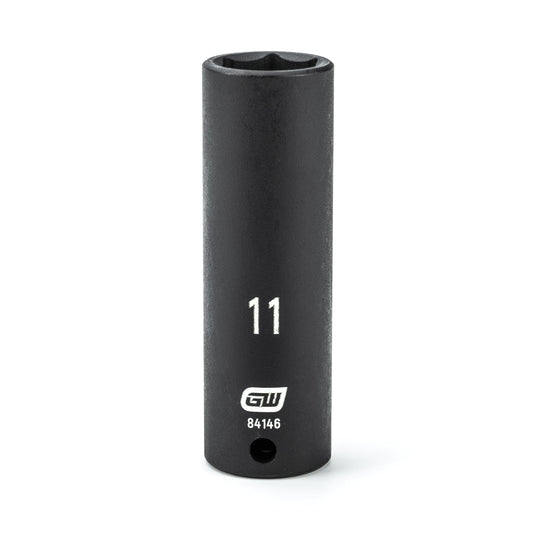 Gearwrench 84146 1/4" Drive 6 Point Deep Impact Metric Socket 11mm