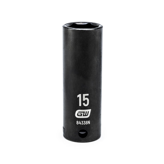 Gearwrench 84338N 3/8" Drive 6 Point Deep Impact Metric Socket 15mm