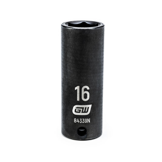 Gearwrench 84339N 3/8" Drive 6 Point Deep Impact Metric Socket 16mm