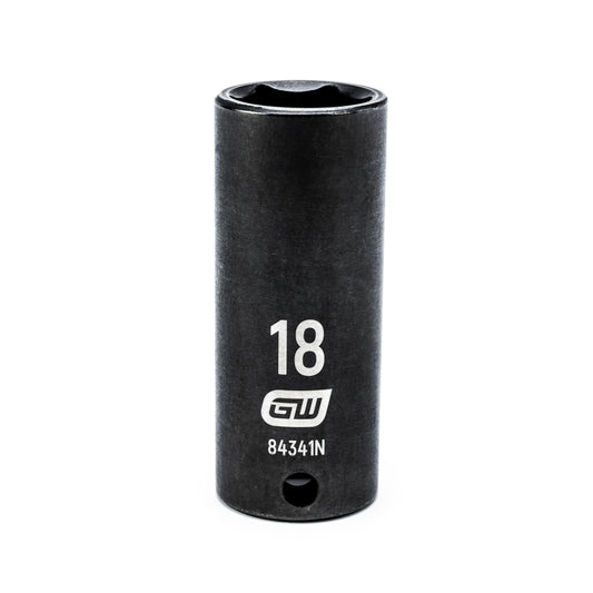 Gearwrench 84341N 3/8" Drive 6 Point Deep Impact Metric Socket 18mm