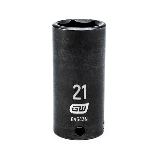 Gearwrench 84343N 3/8" Drive 6 Point Deep Impact Metric Socket 21mm