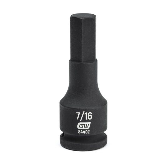 Gearwrench 84402 3/8" Drive Hex Bit Impact SAE Socket 7/16"
