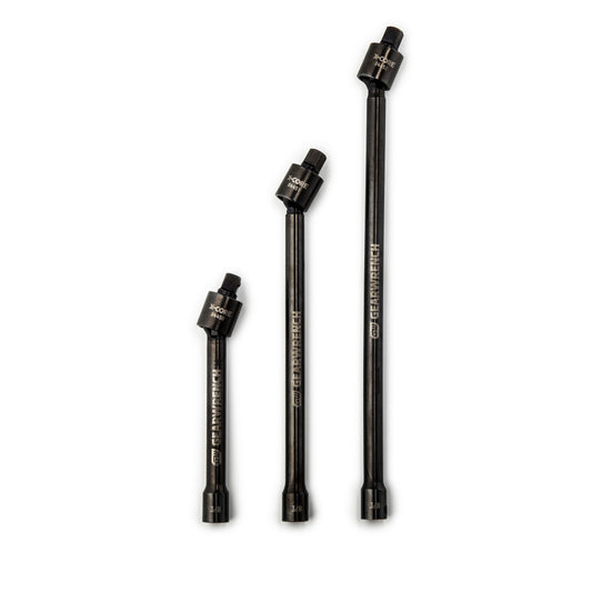 Gearwrench 84453 3 Piece 3/8" Drive X-Core™ Pinless Universal Joint Impact Extension Set 6", 9" & 12"