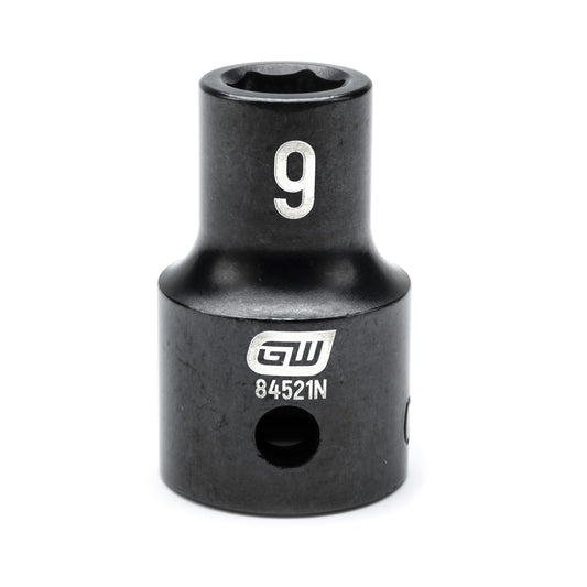 Gearwrench 84521N 1/2" Drive 6 Point Standard Impact Metric Socket 9mm