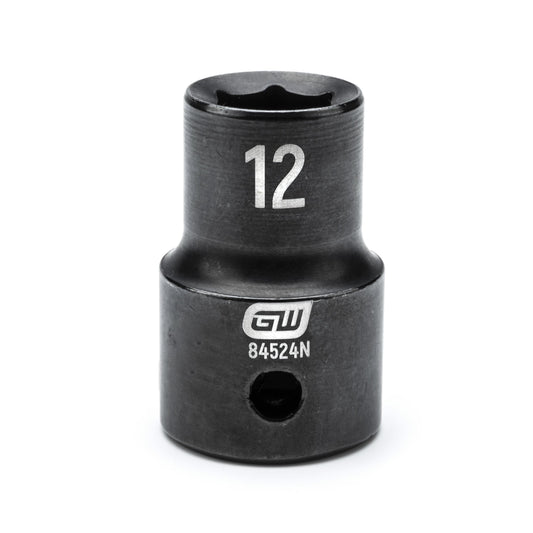 Gearwrench 84524N 1/2" Drive 6 Point Standard Impact Metric Socket 12mm