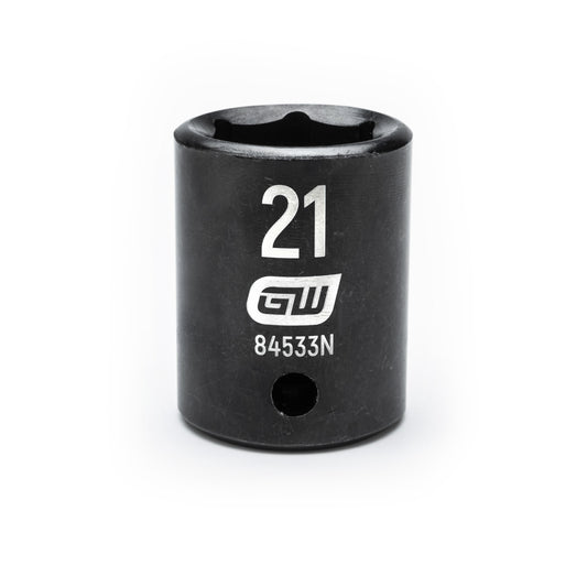 Gearwrench 84533N 1/2" Drive 6 Point Standard Impact Metric Socket 21mm