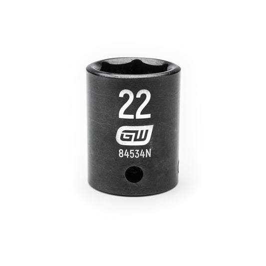 Gearwrench 84534N 1/2" Drive 6 Point Standard Impact Metric Socket 22mm