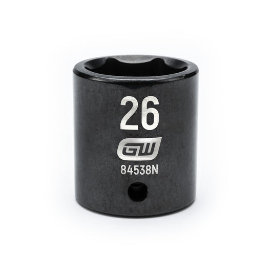 Gearwrench 84538N 1/2" Drive 6 Point Standard Impact Metric Socket 26mm
