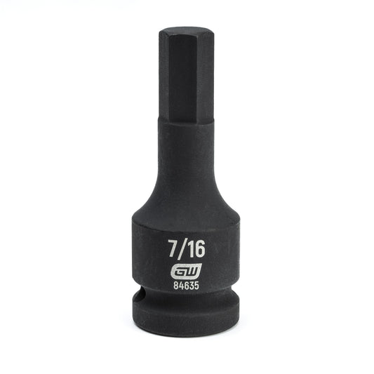 Gearwrench 84635 1/2" Drive Hex Bit Impact SAE Socket 7/16"
