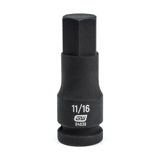 Gearwrench 84639 1/2" Drive Hex Bit Impact SAE Socket 11/16"