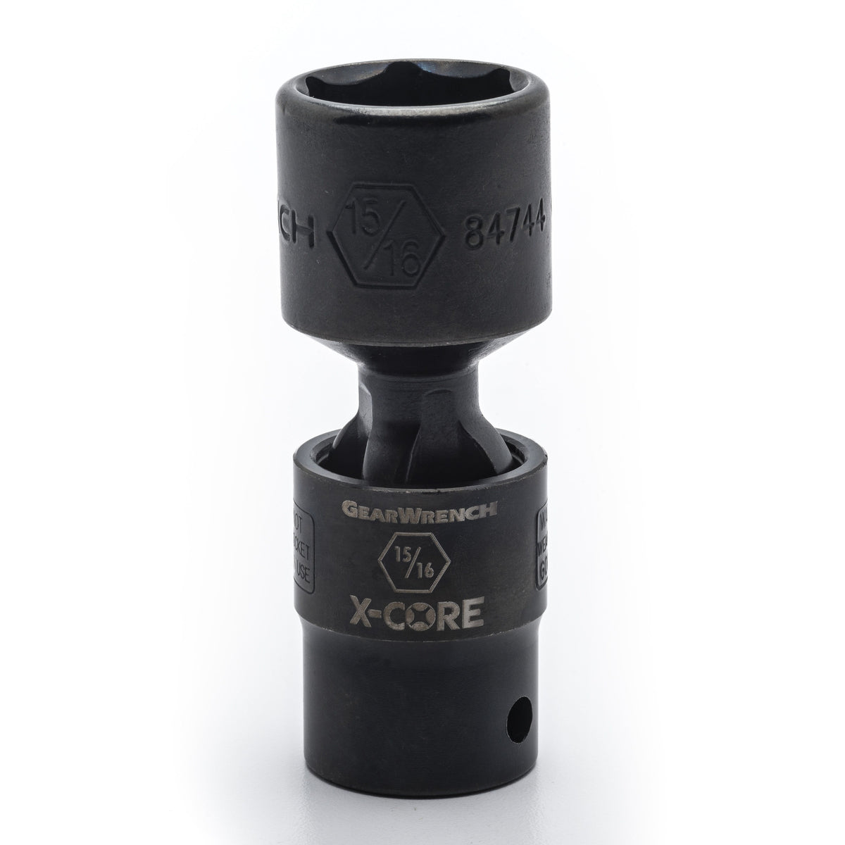 Gearwrench 84744 1/2" Drive 6 Point Standard X-Core™ Pinless Impact Universal SAE Socket 15/16"