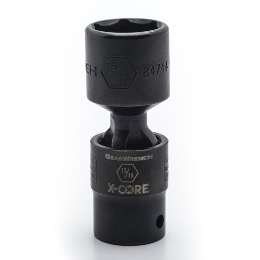 Gearwrench 84744 1/2" Drive 6 Point Standard X-Core™ Pinless Impact Universal SAE Socket 15/16"
