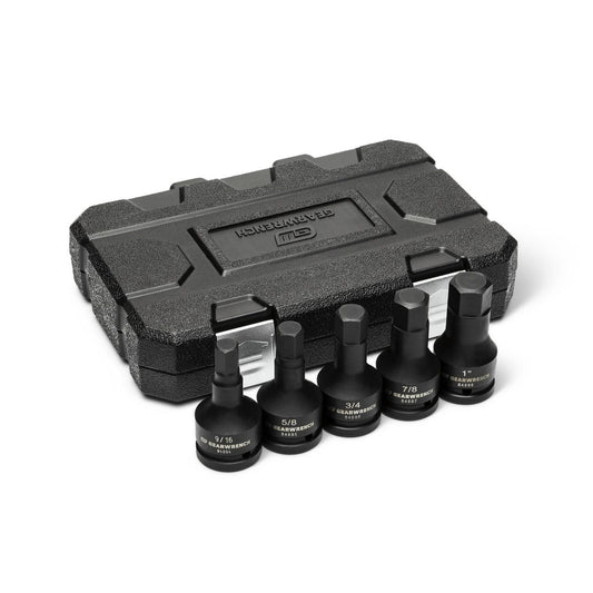 Gearwrench 84899 5 Piece 3/4" Drive SAE Impact Hex Bit Socket Set with Blow Mold Case