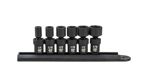 Gearwrench 84904 6 Piece 1/4" Drive 6 Point Standard Universal Impact SAE Socket Set