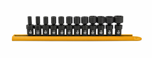 Gearwrench 84905 12 Piece 1/4" Drive 6 Point Standard Universal Impact Metric Socket Set