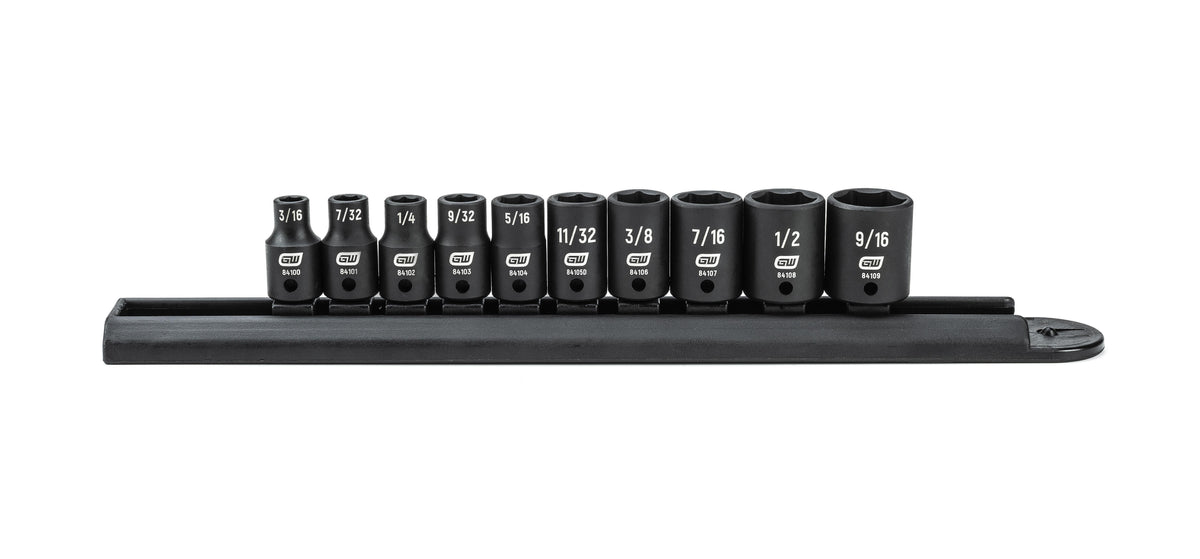 Gearwrench 84906 10 Piece 1/4" Drive 6 Point Standard Impact SAE Socket Set