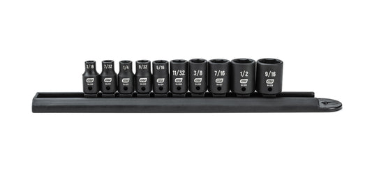 Gearwrench 84906 10 Piece 1/4" Drive 6 Point Standard Impact SAE Socket Set