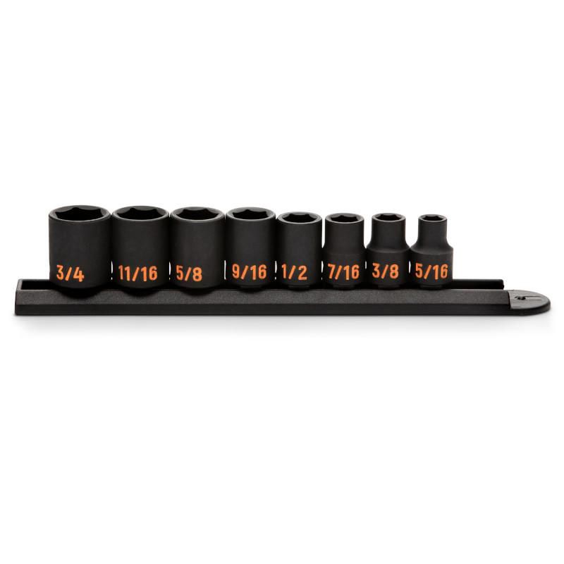 Gearwrench 84910H 8 Piece 3/8" Drive 6 Point SAE Hi-Viz Impact Socket Set