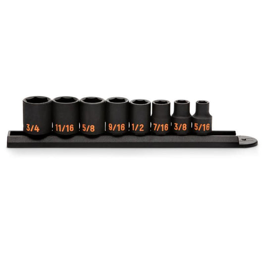 Gearwrench 84910H 8 Piece 3/8" Drive 6 Point SAE Hi-Viz Impact Socket Set