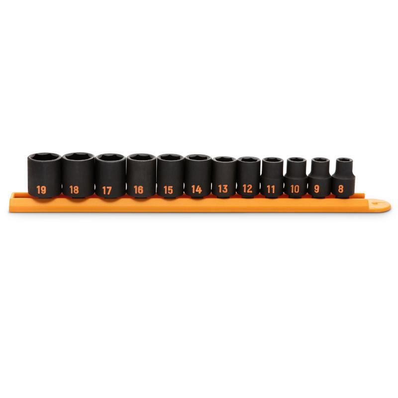 Gearwrench 84911H 12 Piece 3/8" Drive 6 Point Metric Hi-Viz Impact Socket Set