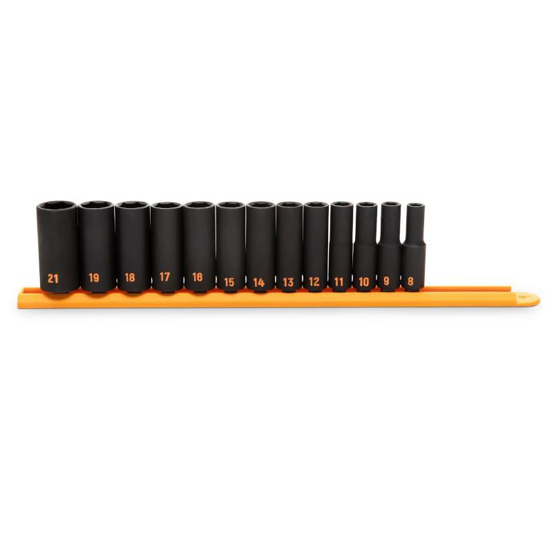 Gearwrench 84914H 13 Piece 3/8" Drive 6 Point Metric Hi-Viz Deep Impact Socket Set