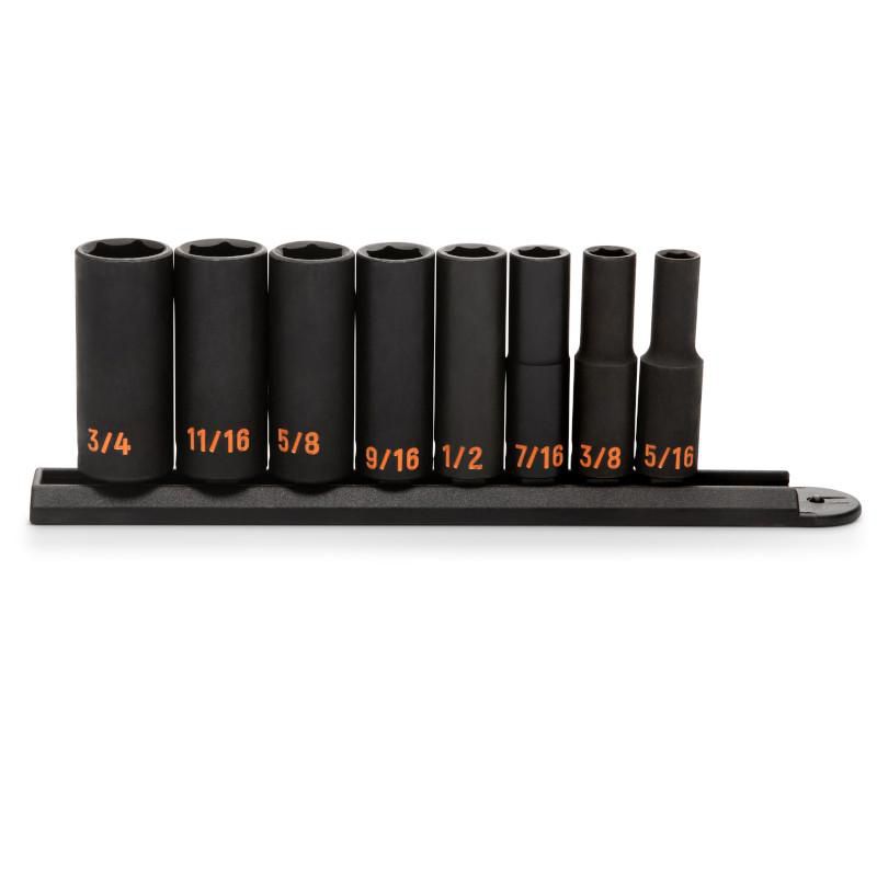 Gearwrench 84915H 8 Piece 3/8" Drive 6 Point SAE Hi-Viz Deep Impact Socket Set