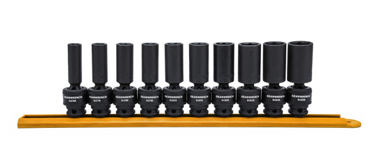 Gearwrench 84924N 10 Piece 3/8" Drive 6 Point Deep Universal Impact Metric Socket Set