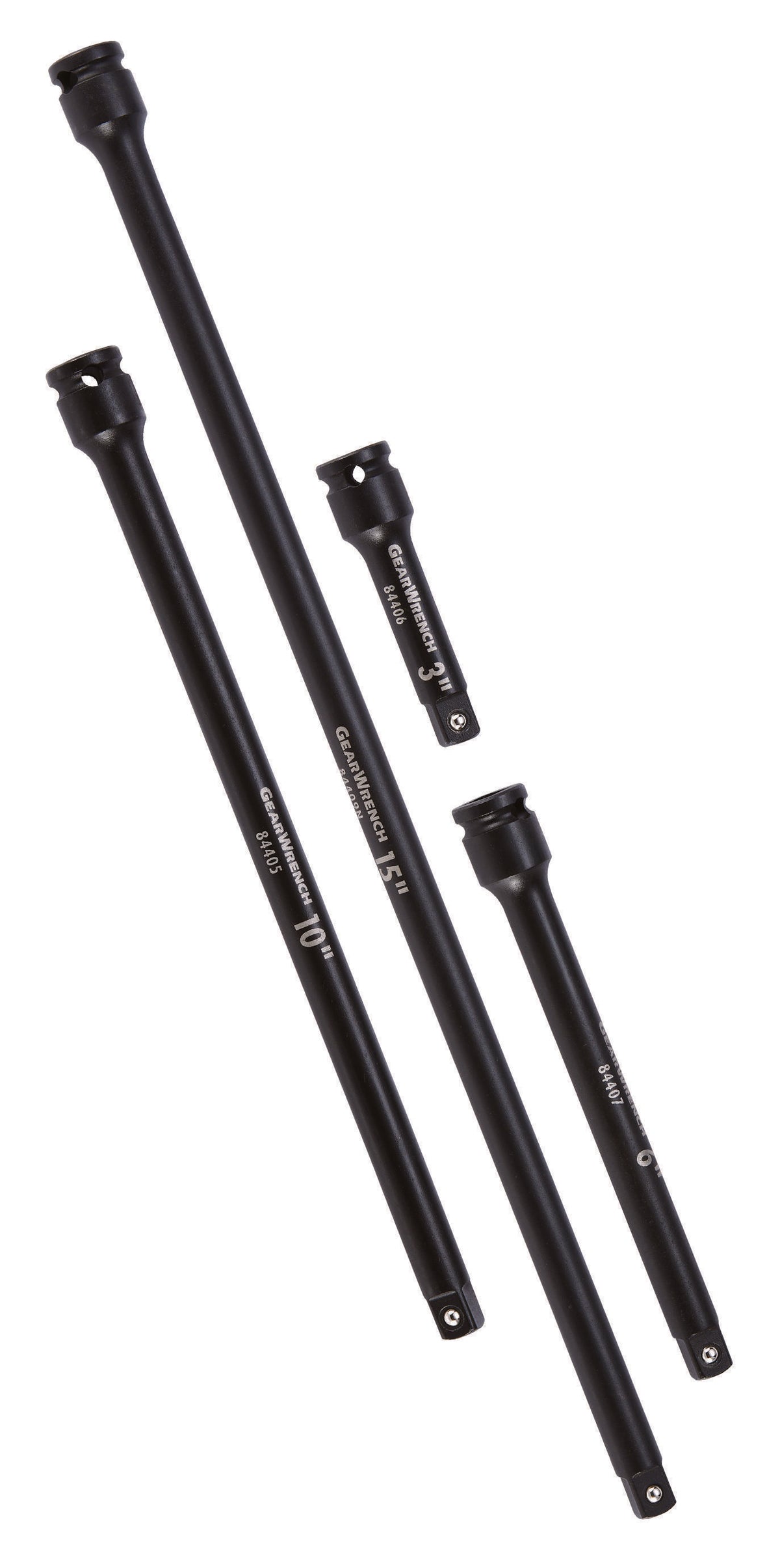 Gearwrench 84926N 4 Piece 3/8" Drive Impact Extension Set 3", 6", 10" & 15"