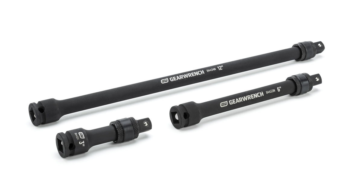 Gearwrench 84927N 3 Piece 3/8" Drive Impact Locking Extension Set 3", 6" & 12"