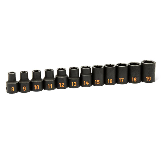 Gearwrench 84930H 12 Piece 1/2" Drive 6 Point Metric Hi-Viz Impact Socket Set