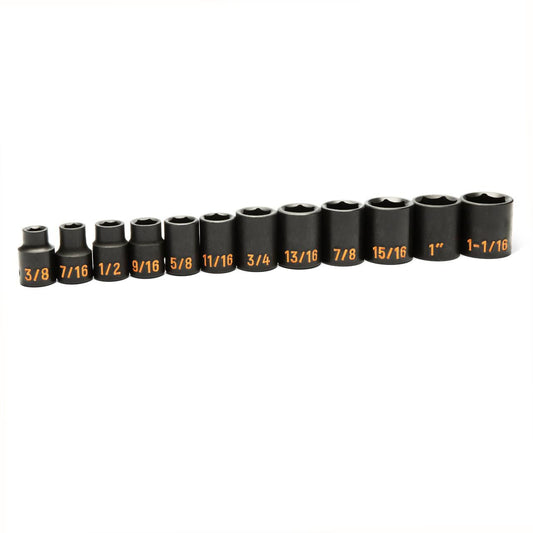 Gearwrench 84931H 12 Piece 1/2" Drive 6 Point SAE Hi-Viz Impact Socket Set