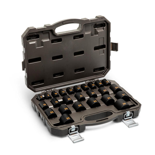 Gearwrench 84933H 25 Piece 1/2" Drive 6 Point Metric Hi-Viz Impact Socket Set