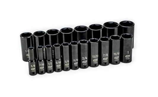 Gearwrench 84934N 19 Piece 1/2" Drive 6 Point Deep Impact SAE Socket Set