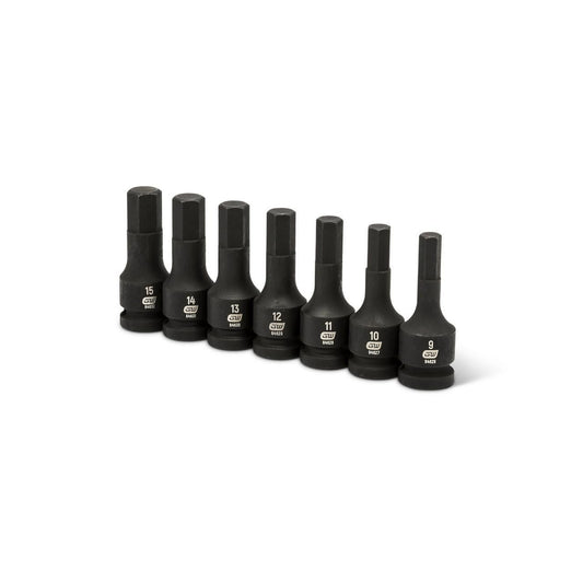 Gearwrench 84940 7 Piece 1/2" Drive Hex Bit Impact Metric Socket Set