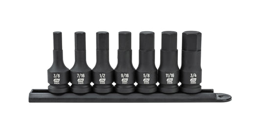 Gearwrench 84941 7 Piece 1/2" Drive Hex Bit Impact SAE Socket Set