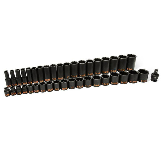 Gearwrench 84947H 39 Piece 1/2" Drive 6 Point SAE Hi-Viz Standard & Deep Impact Socket Set
