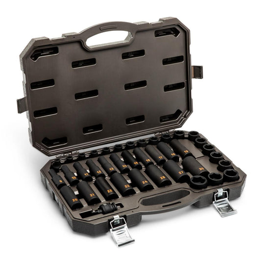 Gearwrench 84948H 39 Piece 1/2" Drive 6 Point Metric Hi-Viz Standard & Deep Impact Socket Set