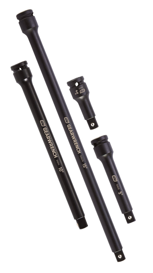 Gearwrench 84950N 4 Piece 1/2" Drive Impact Extension Set 3", 5", 10" & 15"