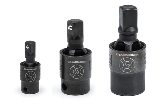 Gearwrench 84960 3 Piece 1/4", 3/8" & 1/2" Drive X-Core™ Pinless Impact Universal Joint Set