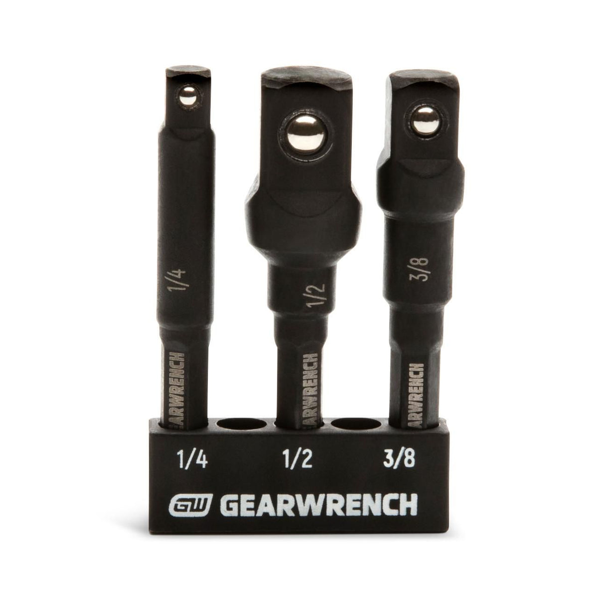 Gearwrench 84967 3 Piece 1/4" x 2-1/2" Hex Impact Adapter Set