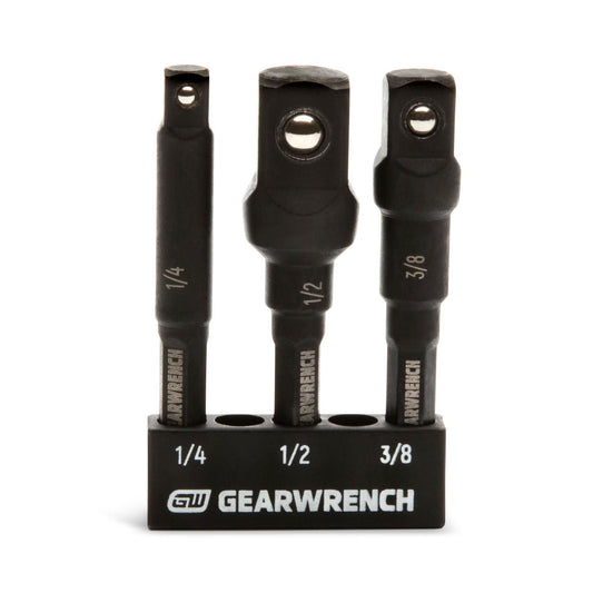 Gearwrench 84967 3 Piece 1/4" x 2-1/2" Hex Impact Adapter Set