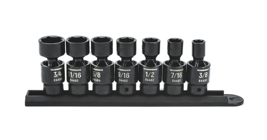 Gearwrench 84974 7 Piece 3/8" Drive 6 Point Standard X-Core™ Pinless Universal Impact SAE Socket Set