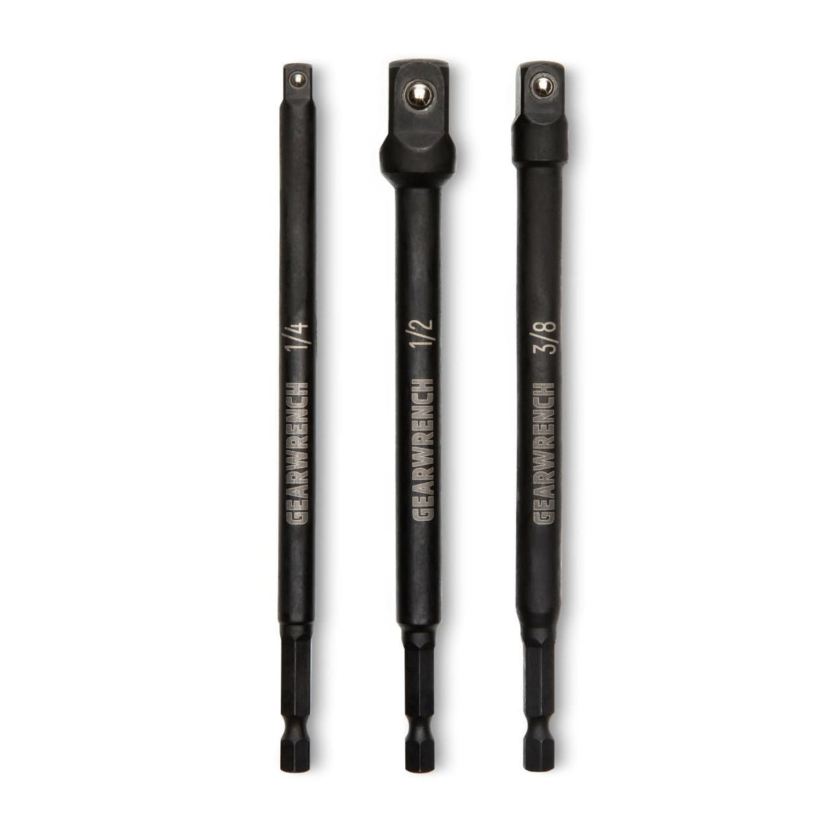Gearwrench 84977 3 Piece 1/4" x 6" Hex Impact Adapter Set