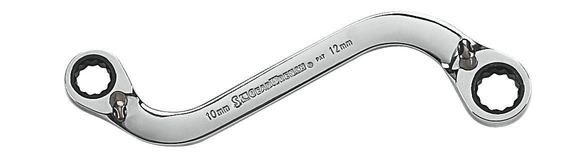 Gearwrench 85299 5 Piece 72-Tooth 12 Point Reversible S-Shape Double Box Ratcheting Metric Wrench Set