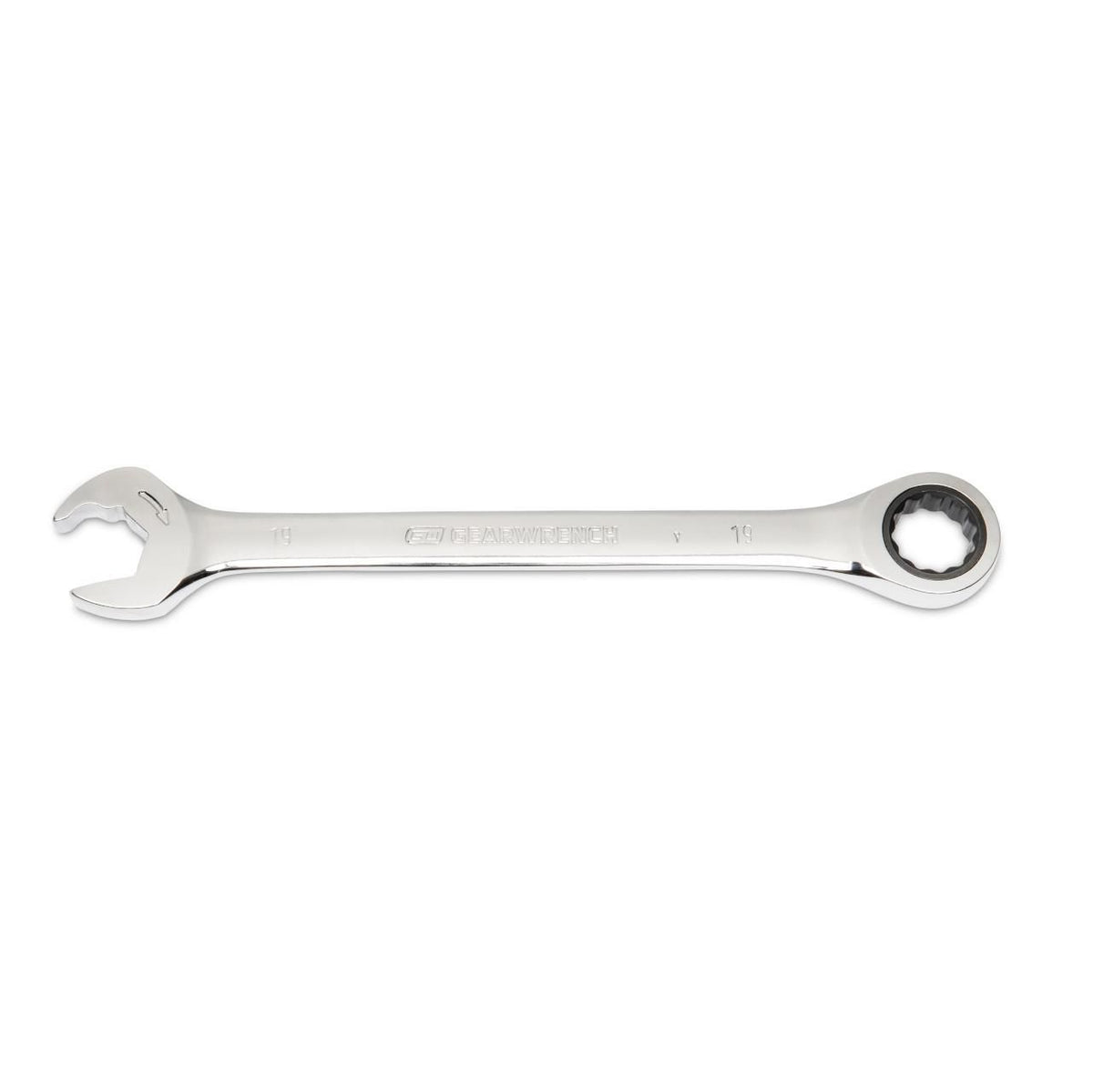 Gearwrench 85519 19mm 72-Tooth 12 Point Open End Ratcheting Combination Wrench