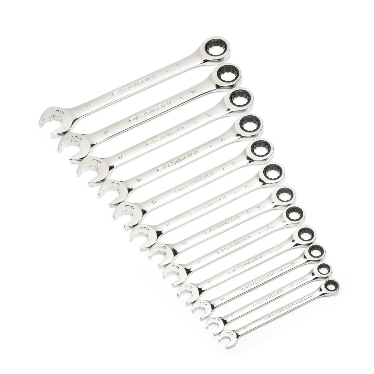 Gearwrench 85597 12 Piece 72-Tooth 12 Point Open End Ratcheting Metric Wrench Set
